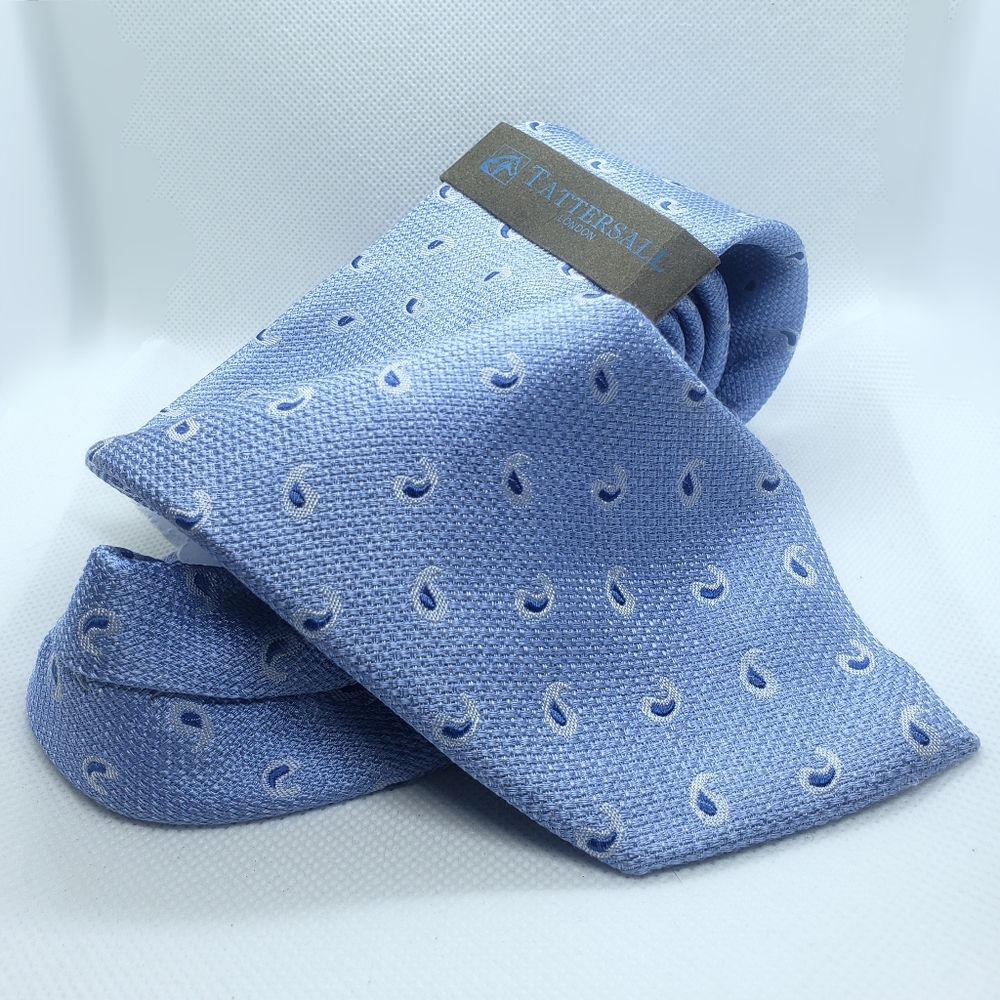 Tattersall London Blue Paisley Tie